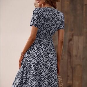 Floral Black and White Dress